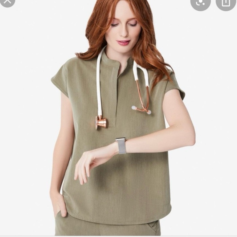 ISO Figs heather olive rafeala top